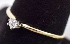 Cute 10K Yellow Gold Solitaire Diamond Ring
