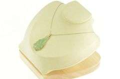 14K Yellow Gold Carved Chinese Jade Figure Statement Pendant