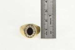 14K Yellow Gold 0.42 Ctw Diamond Black Onyx Oval Ring