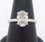 2.01CTW Hidden Halo Oval Diamond Engagement Ring