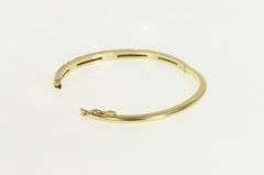 14K Yellow Gold 0.38 Ctw Diamond Enamel Ornate Bangle Bracelet