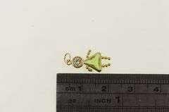 14K Yellow Gold August Birthstone Baby Sim. Peridot CZ Charm/Pendant