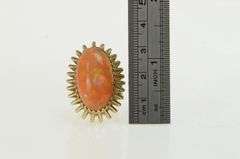 14K Yellow Gold 21.50 Ct Mexican Fire Opal Cocktail Ring