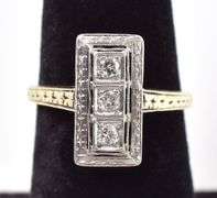 Fantastic Vintage 14K Yellow and White Gold Diamond Ring
