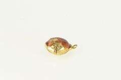 18K Yellow Gold 3D Puffy Enamel Fish Retro Animal Charm/Pendant