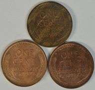 1915 in XF/AU, 1918 in R&B Unc, and 1919 in Full Red Gem BU Lincoln Cents