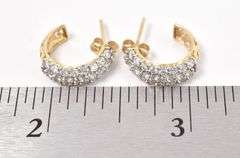 Alluring 14K Yellow Gold CZ Gemstone Hoop Earrings