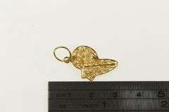 18K Yellow Gold Filigree Africa Continent Ornate Charm/Pendant