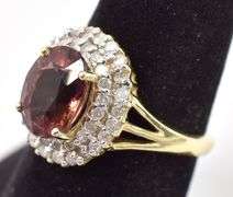 Precious Pink Tourmaline and Diamond Ring in 14K Yellow Gold
