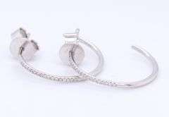 14kt White gold diamond hoops