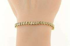 14K Yellow Gold 1.50 Ctw Diamond Wavy Link Classic Tennis Bracelet