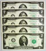 (5) Superb Crisp 2017A $2 Star Notes Philadelphia-Consecutive!