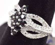 Stunning 14K Sapphire and Diamond Ring in 14K White Gold