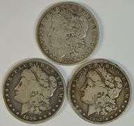 3 Scarce better date Morgan Silver Dollars: 1885-S, 1892-S, & 1896-S