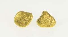 14K Yellow Gold Textured Raw 24k Nugget Cluster Stud Earrings