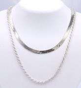 Lot of 2 sterling silver chains