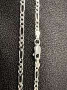 Sterling Silver Diamond-Cut Figaro Link Chain 3.1mm Solid 925 Italy Anklet 9" inch