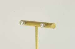 14K Yellow Gold 0.79 Ctw Diamond Solitaire Stud Vintage Earrings