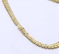 14kt Yellow gold brushed and high polished Cleopatra necklace