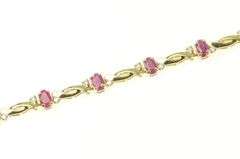 14K Yellow Gold 2.70 Ctw Ruby Diamond Accent Classic Tennis Bracelet