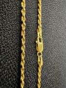 Sterling Silver 22k Gold Plated Diamond-Cut Rope Chain 2mm New Bracelet 925 7"