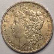 1884-O Morgan Silver Dollar, Circulated.