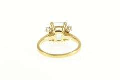 14K Yellow Gold 2.57 Ctw Aquamarine Diamond Accent Statement Ring