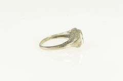 18K White Gold Art Deco Filigree Engagement Setting Ring