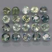 Heated only! 3.35ct blue green Sapphire set