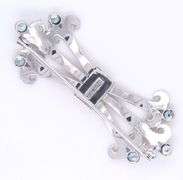 925 Sterling silver and gold blue synthetic stone brooch