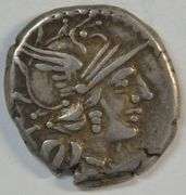 Scarce C Renius Roman Republic Silver Denarius, 138 BC