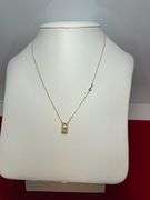 BRAND NEW 14K GOLD AND DIAMOND LOCK AND KEY NECKLACE