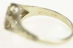 18K White Gold Art Deco 4.8mm Engagement Setting Ring