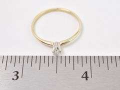 Cute 10K Yellow Gold Solitaire Diamond Ring