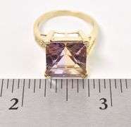 Giant 14K Yellow Gold Ametrine and Diamond Ring