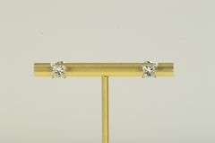 14K Yellow Gold 1.50 Ctw Princess Diamond Vintage Stud Earrings
