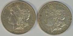 Pair of high grade 1878-S Morgan Silver Dollars