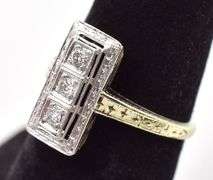 Fantastic Vintage 14K Yellow and White Gold Diamond Ring
