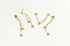 18K Yellow Gold Scallop Sea Shell Ocean Beach Motif Earrings