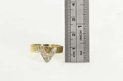 14K Yellow Gold 1930's 0.35 Ctw Diamond V Statement Ring