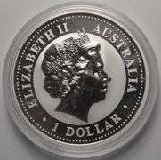 2002 Australian Kookaburra 1 Ounce Silver Coin