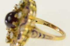 14K Yellow Gold 4.25 Ctw Syn. Ruby Diamond Enamel Ring
