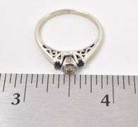 Incredible 14K White Gold Diamond and Blue Sapphire Ring