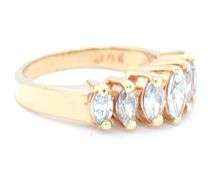 14kt Yellow gold 1.10ctw 5 stone Marquise diamond band