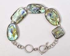 Admired Sterling Silver Abalone Gemstone Bracelet
