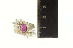 14K Yellow Gold 4.29 Ctw Natural Ruby VVS Diamond Engagement Ring