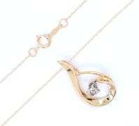 10kt Yellow gold 0.15ct diamond pendant on chain necklace