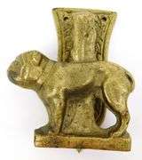 Vintage Brass Bull Dog Door Knocker