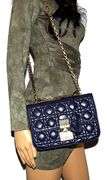 CHRISTIAN DIOR, Lambskin Cannage Large Indigo Blue Dioraddict Flap