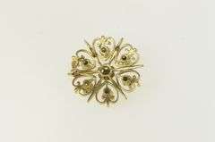 14K Yellow Gold 1960's Turquoise Ornate Star Pendant